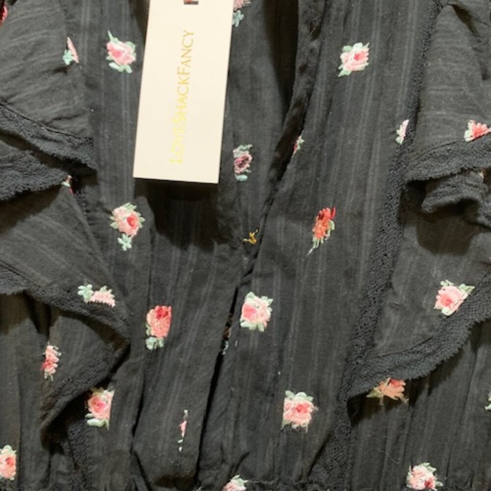 Love Shack Fancy Flowery Embroidered Mini Dress XS NWT - Picture 9 of 14